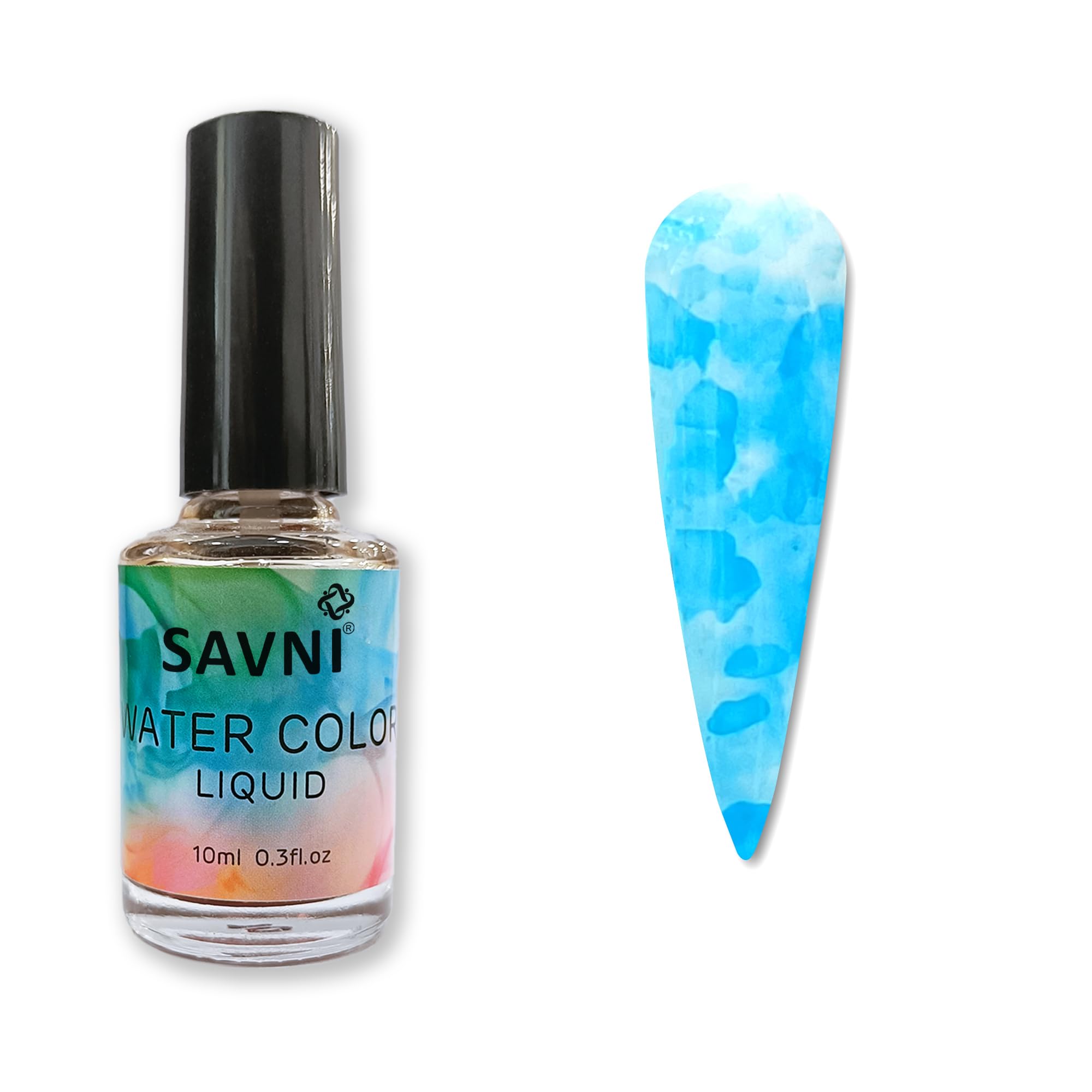 Savni Blooming Ink, Aqua Ink Color, Water Color Effect Nail Paint, 10ml, 0.3fl.oz (Blue-4, 10)-image-24