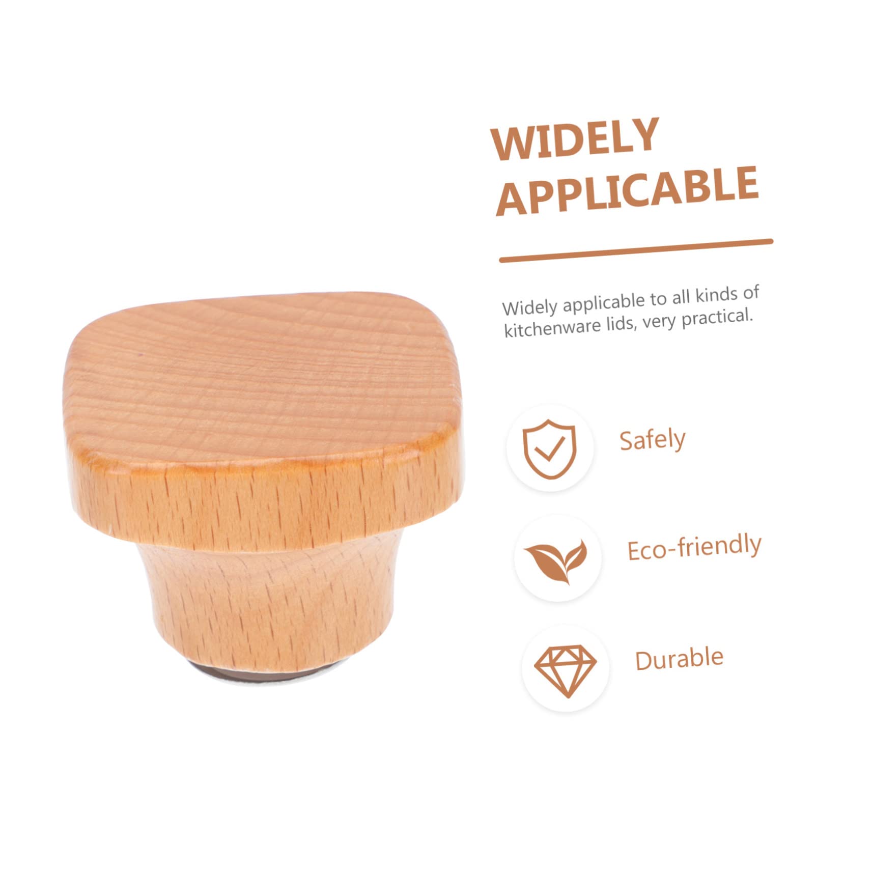 Amosfun 12 Pz Manico del Coperchio in Legno Sostituzione pentola pentola pentole Padella Presa del Coperchio della pentola Impugnatura del Coperchio della pentola Khaki