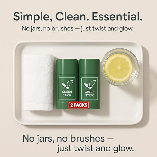 Miniatura 3 de Mascarilla de té verde, paquete de 2  Removedor de puntos negros de limpieza profunda, máscara facial de arcilla para piel grasa, minimizador de