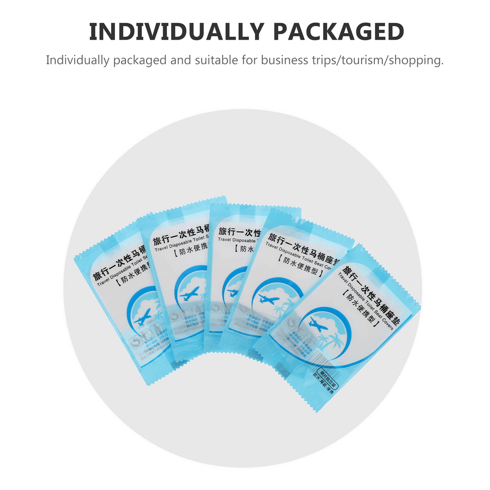 SOLUSTRE Bathroom Toilet Seat Cover Set 50pcs Disposable Thicker Portable Waterproof for Adults Boys and Girls