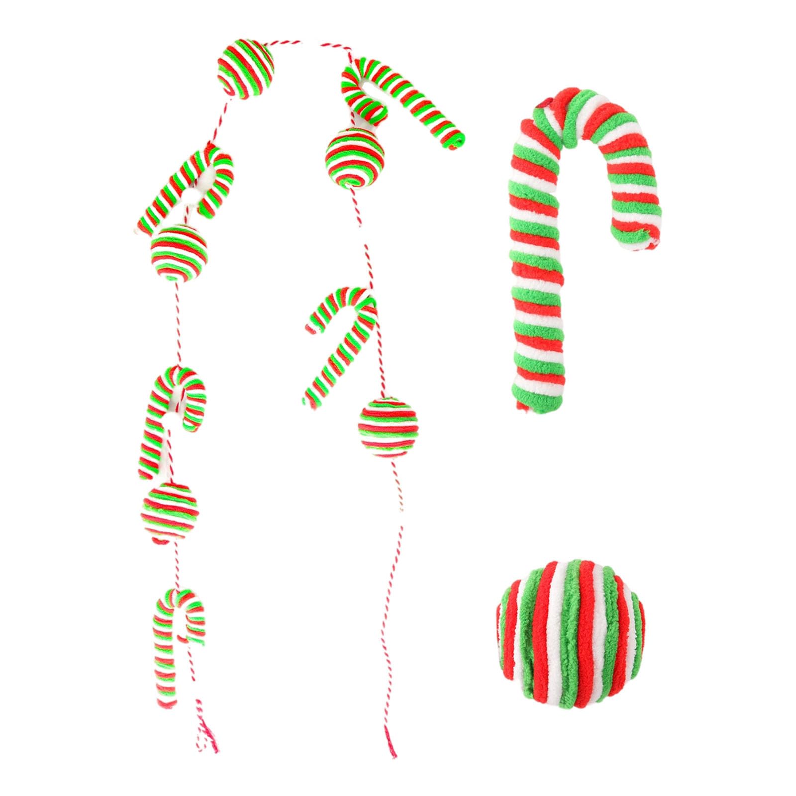 Permanent Soft Christmas Candy Stick Decoration Rose Hanging Decoration for Celebratory Home Deck Green Holiday Garnishes