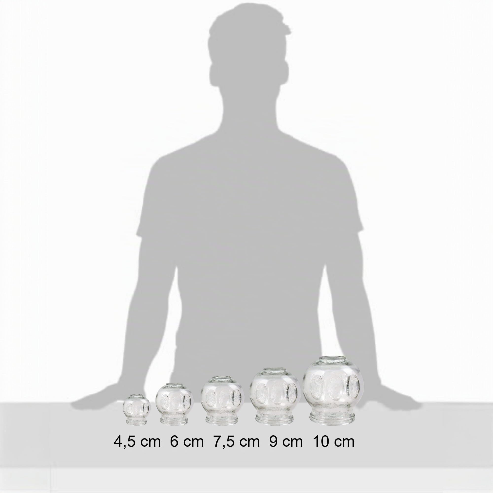 Set di coppette in vetro, coppette per il fuoco, massaggio sottovuoto per il rilassamento muscolare e il sollievo dal dolore, coppettazione Hijama Hacamat, terapia, Cupping Banki (12 pezzi, 4,5 cm)