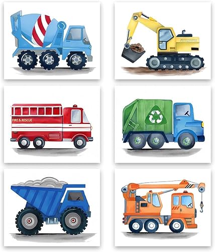 DXOAGXQ Watercolor Truck Wall Art Print,Truck Wall Art Prints,Colorful Cartoon ...