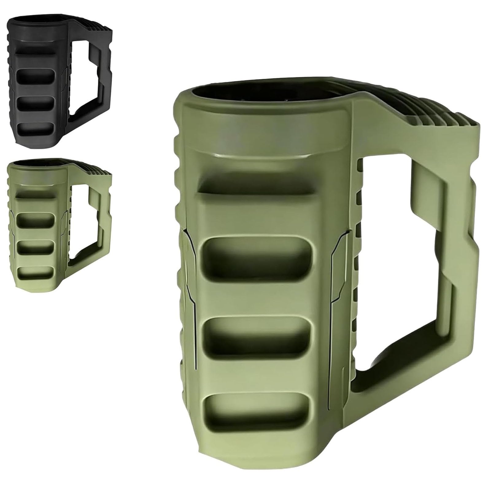 Tactical Assault Cruise Cup, Tactical Assault Insulated Beer Holder Sleeve for Cans & Bottles, Portable Beverage Holder, Hands-Free Drink Carrier for Camping BBQ Tailgating (Green,12 oz)
