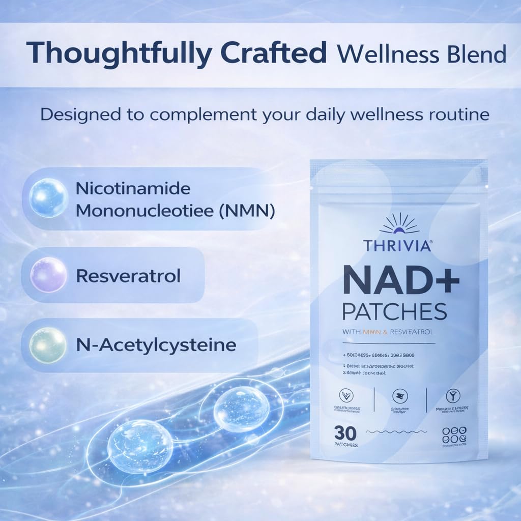 Parches NAD+ con NMN y Trans-Resveratrol para mujeres y hombres, 30 unidades