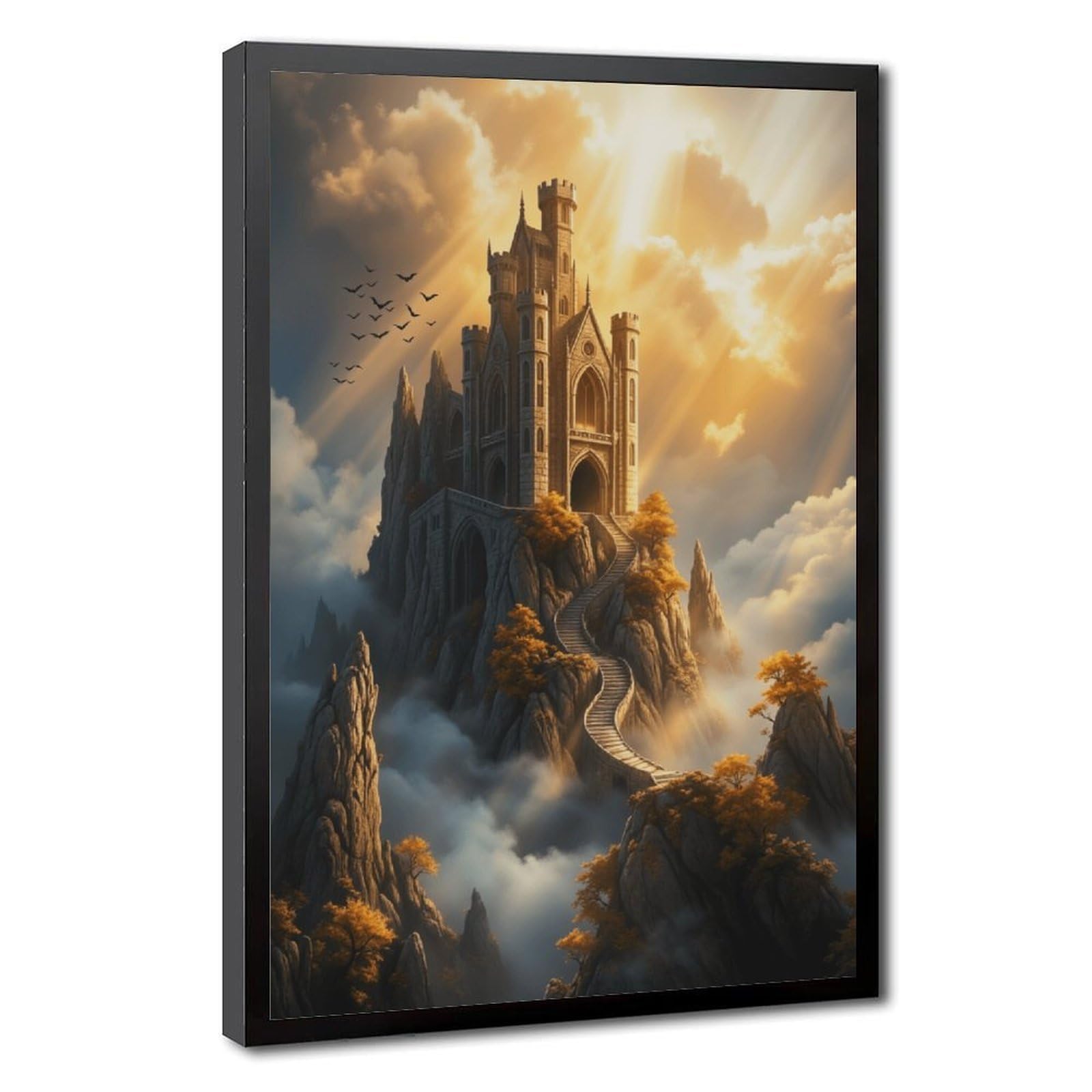 ELKPDOE Cloud Sanctum Requiem Forgotten World Poster 0 Canvas Poster Bedroom Decor Sports Landscape Office Room Decor Gift Black Frame 20" L X 30" W