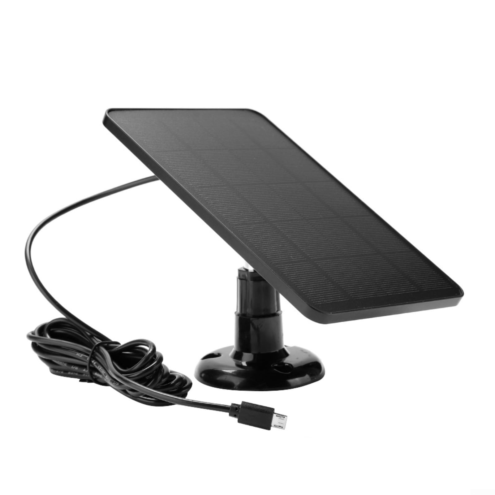 AIKEOU Solar Panel Charger 4W 5V Monocrystalline Silicone with USB/DC/Type-C Interface for Eufy/Flashing/for REOLINK Cameras, Weatherproof Outdoor Power Supply with Mounting Kit (Black)