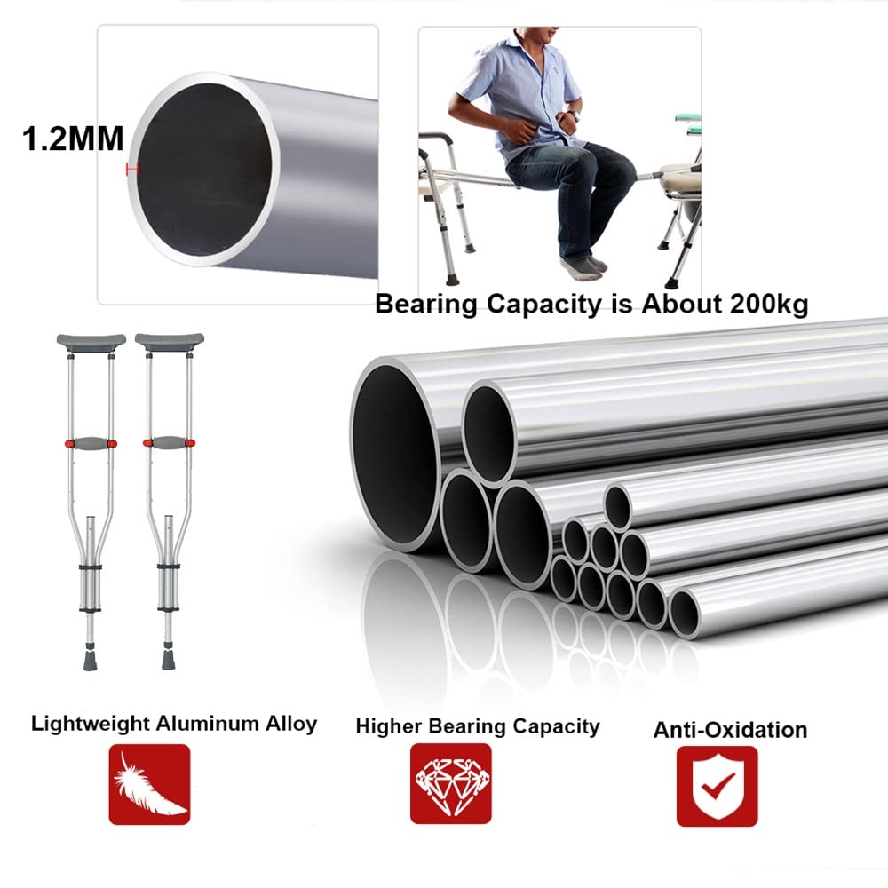 Kule dla dorosłych Aluminiowe kule przedramienne pod pachami, kule pachowe, wsporniki uchwytów pod pachami z regulacją wysokości, łożysko 150 kg, gumowe nóżki, pomoce w poruszaniu się dla osób