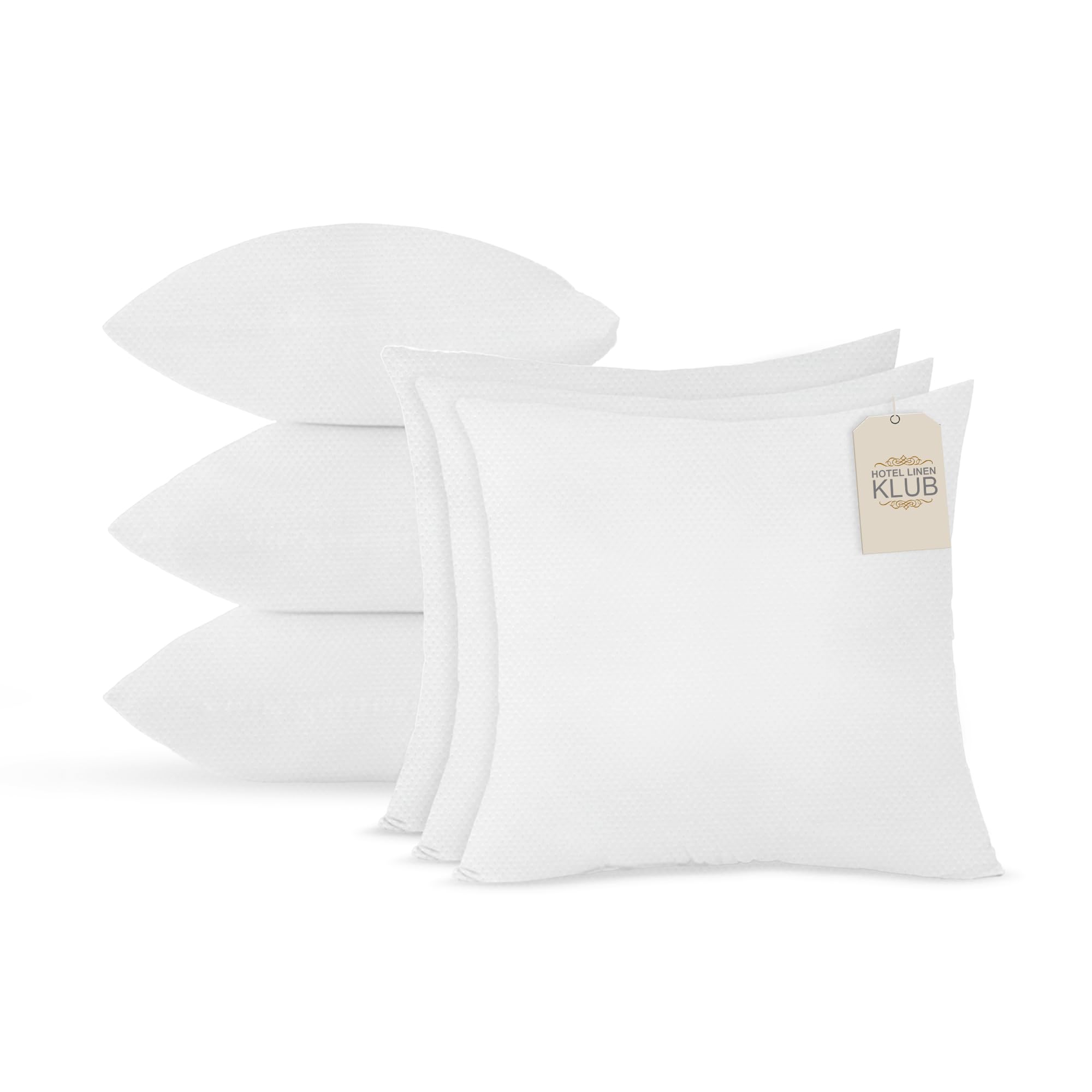 Hotel Linen Klub Cushion Filler Pack of 6pcs- Fabric: Non Woven , Filling 350grams Non Siliconized Fiber - Size : 45 x 45cm