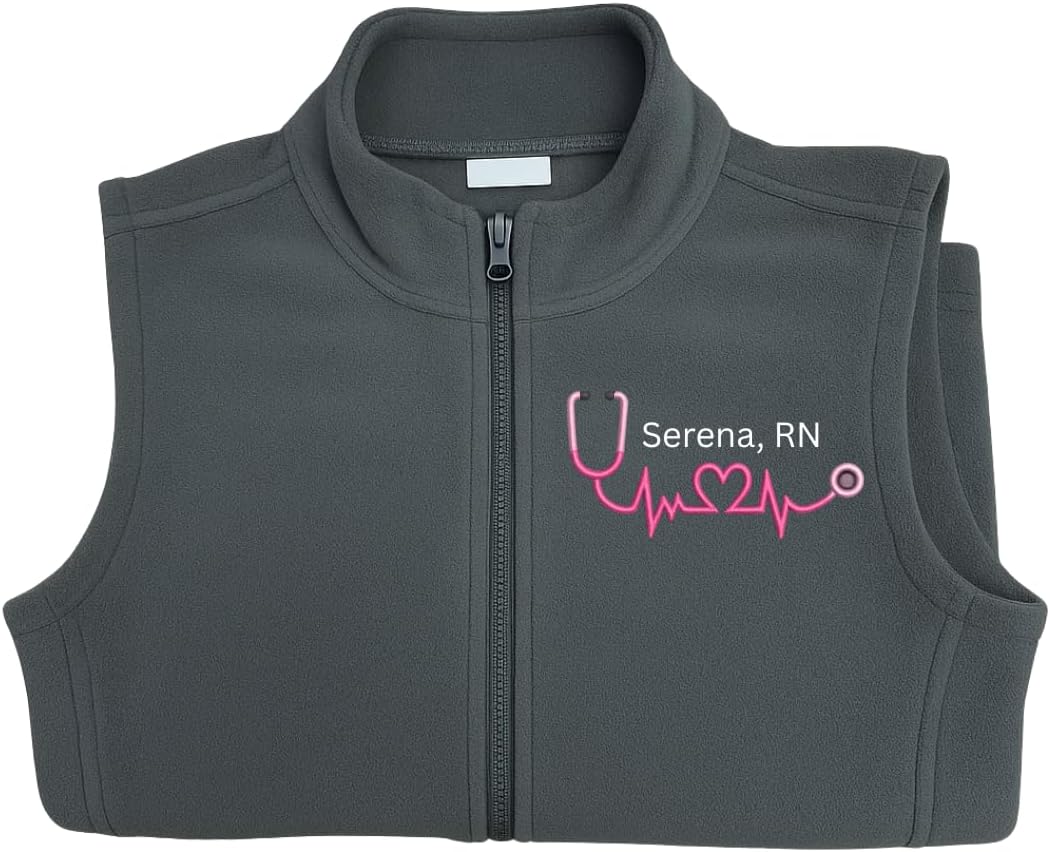 Custom Embroidered Medical Fleece Vest, Nursing Uniform, Medical Scrub Vest, Jacket Gift for Nurse RN BSN 9