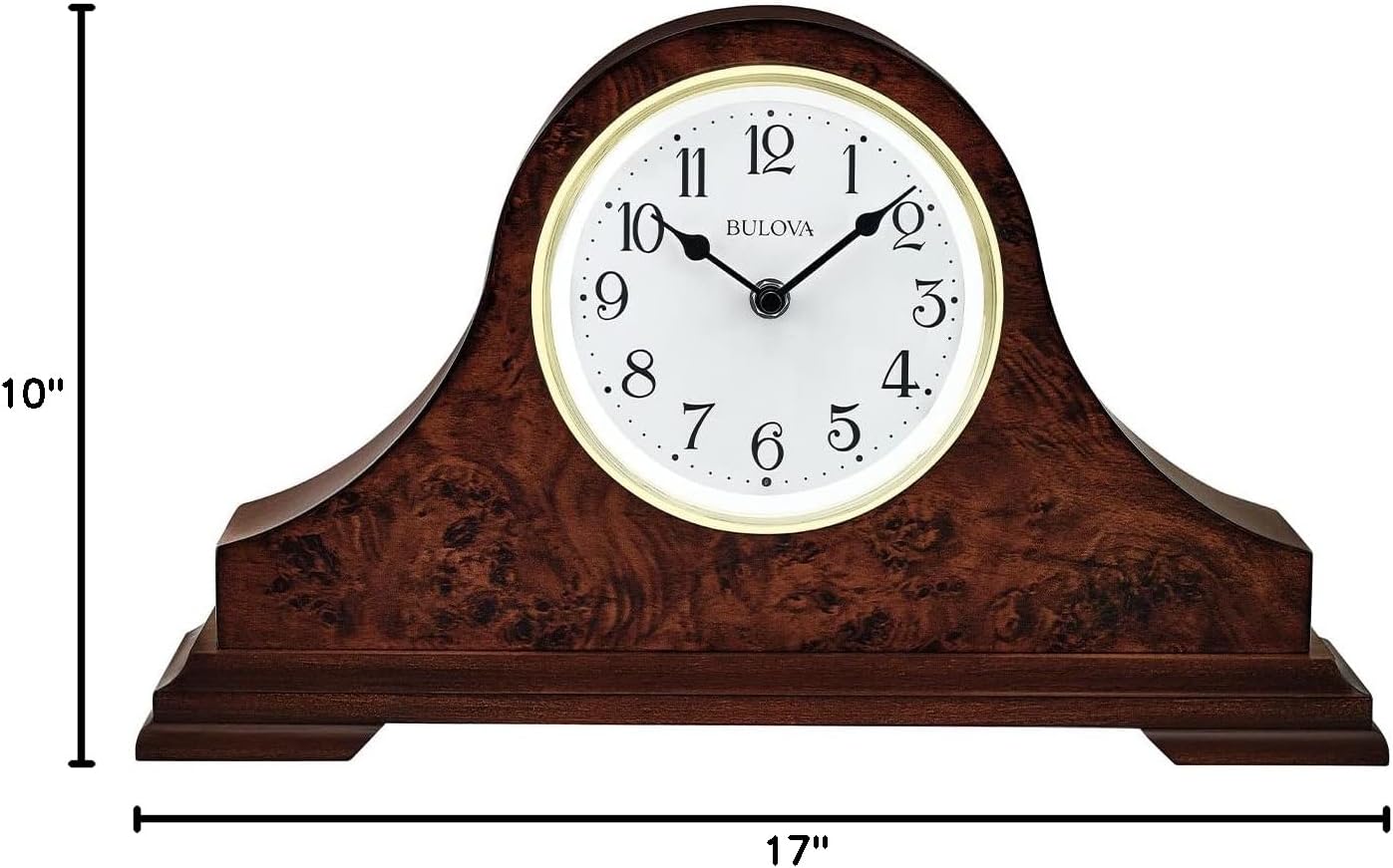 Dimensions of the Bulova Chandler Lighted Mantel Clock