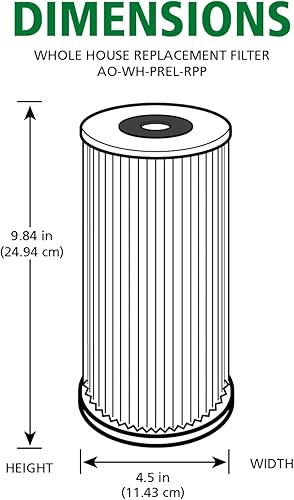 Miniatura 6 de AO Smith Cartucho de repuesto para filtro de agua de sedimentos de 4.5 x 10 pulgadas de 40 micrones, para sistemas de filtración de toda la casa -