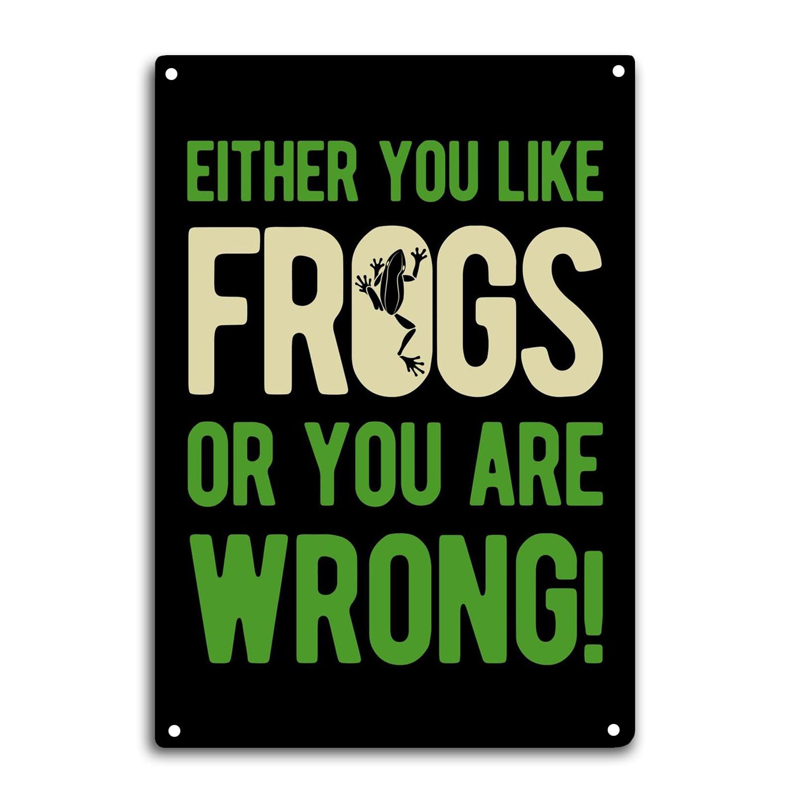 peiyeety Metal Tin Sign Vintage Frog Lover Quote Art, Retro Animal Wall Decor, Funny Metal Art for Bedroom, Living Room, Office, Man Cave,12x16 Inch