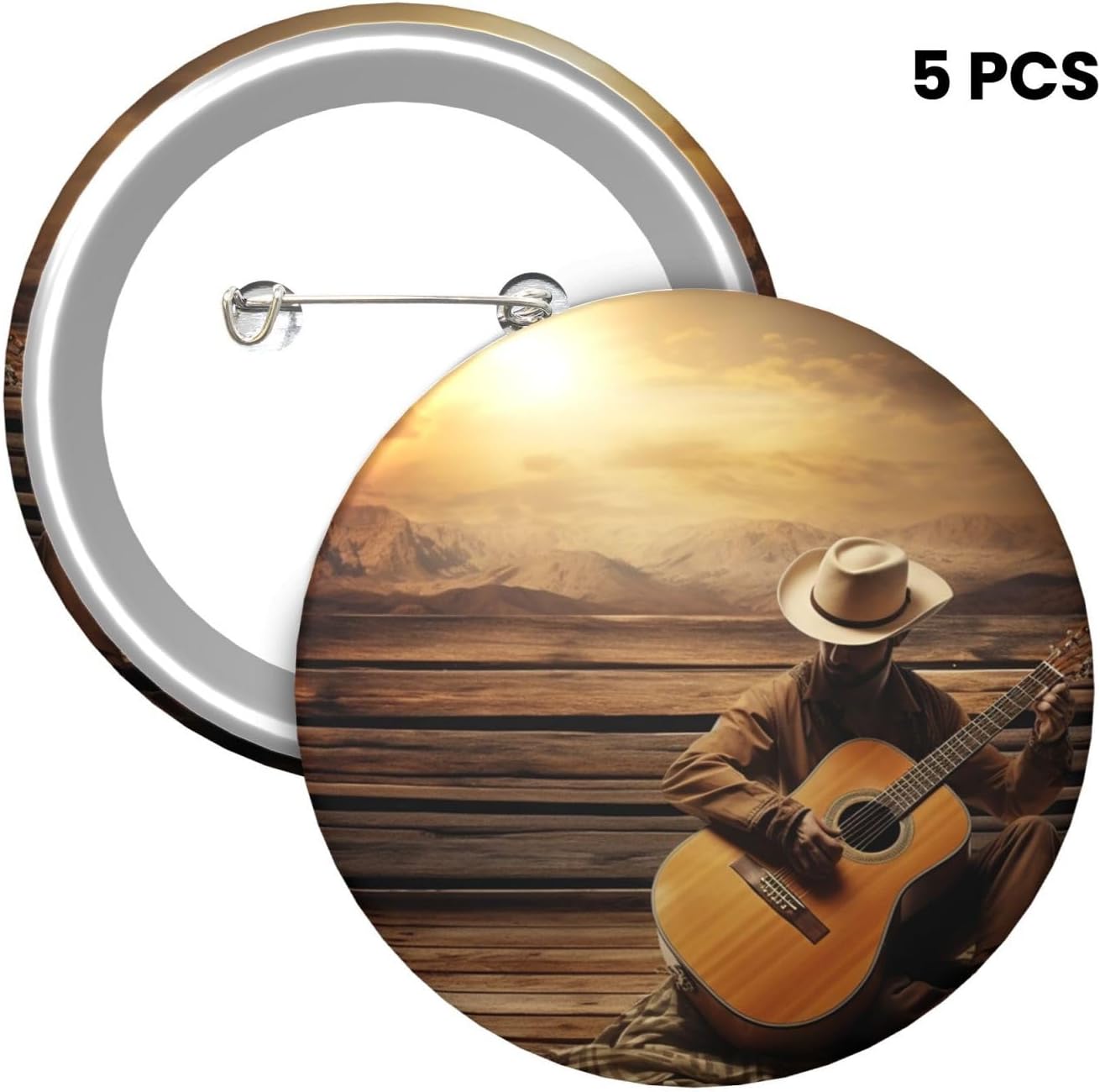 One Size Button Pins Badge 2.4 inch Cute Round Badge Pins Buttons Badges Personalized Name Tag Western Music Badge Pinback Button Badges Fashion Pins Set for Men Women Backpack Office image 2