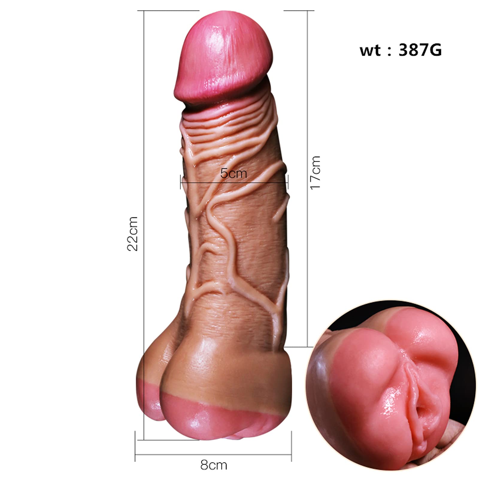 Realista Consolador Pene Manga Masturbándose Bolsillo Coño Juguete Sexual para Hombres - Consolador Anal de Silicona Real Dong Bolsillo Coño Anal Masturbación Juguete Sexual para Hombres