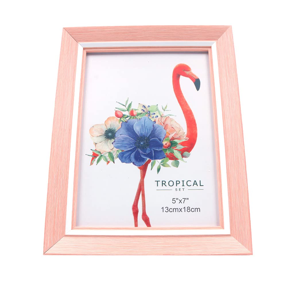CENPEK Photo Frames 7Inch (13.2 * 18.2cm) Wooden Picture Frames with Glass for Desktop Display and Wall Mounting (Pink)