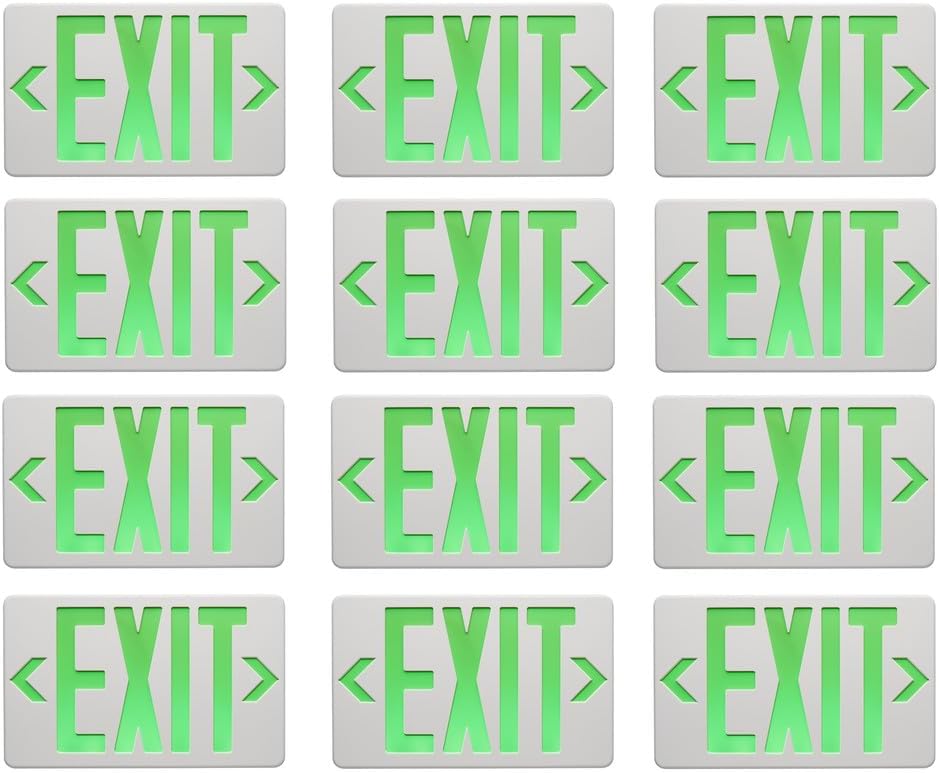 Ciata Luces de salida de emergencia LED verdes con batería de respaldo, señal de salida de incendios de emergencia, señal de salida iluminada, señal