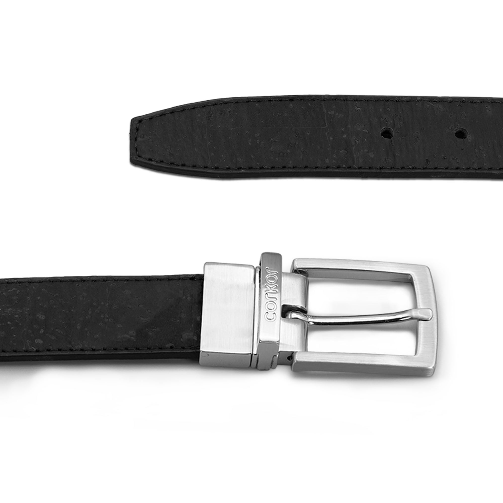 Corkor Herren Gürtel Ratsche für Männer Reversibel 30mm Breit Vegan aus Veganer korkleder