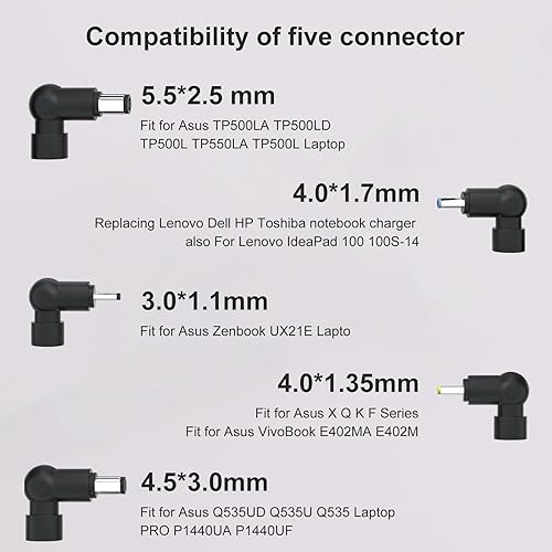 Miniatura 3 de Cargador para portátil de 65 W, compatible con Asus Vivobook Go 15 14 12, VivoBook 17 16 15 14 Flip