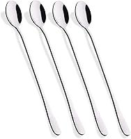 HIWARE 9-Inch Long Handle Iced Tea Spoons - Stainless Steel Cocktail Stirrers, Ice Cream Spoons for Milkshakes & Sundaes, Set of 4