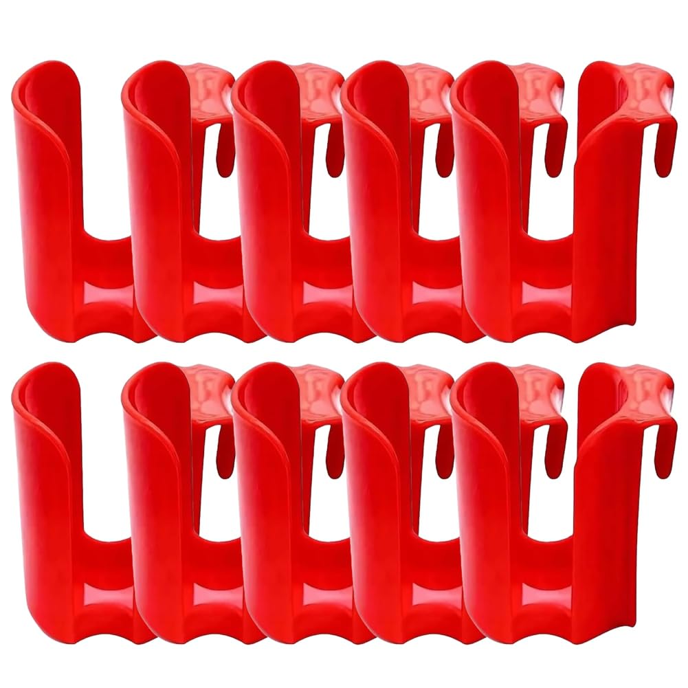 CTRLZS 10PCS Cookie Holder Mug Red Cookie Rack Reusable Plastic Cup Side Cookie Organizer Hanging Cookie Storage