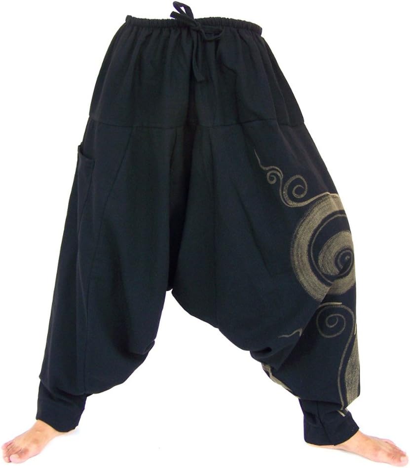 Yoga Harem Lounge Baggy Pants Women Men, Aladdin Boho Trousers, One Size