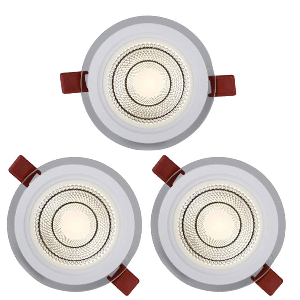 TCHAUSGZUS 3 Pack White Aluminum LED Recessed Downlight Retrofit Kit - 7W, 12W, 15W Adjustable Spot Lights for Home and Commercial Use(15w,White Light)