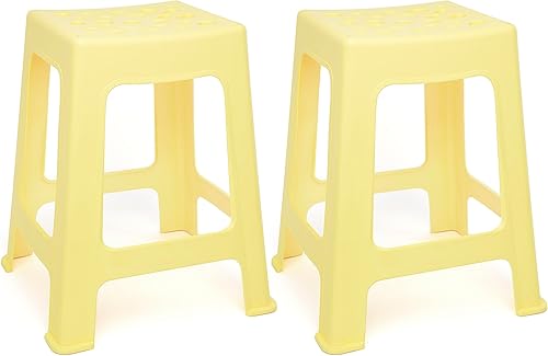 Miniatura 10 de Mintra Home - Taburetes de plástico ligeros, paquete de 2 (18 pulgadas de altura, rojo) Rojo -,Negro -,Marrón,Coral,Azul