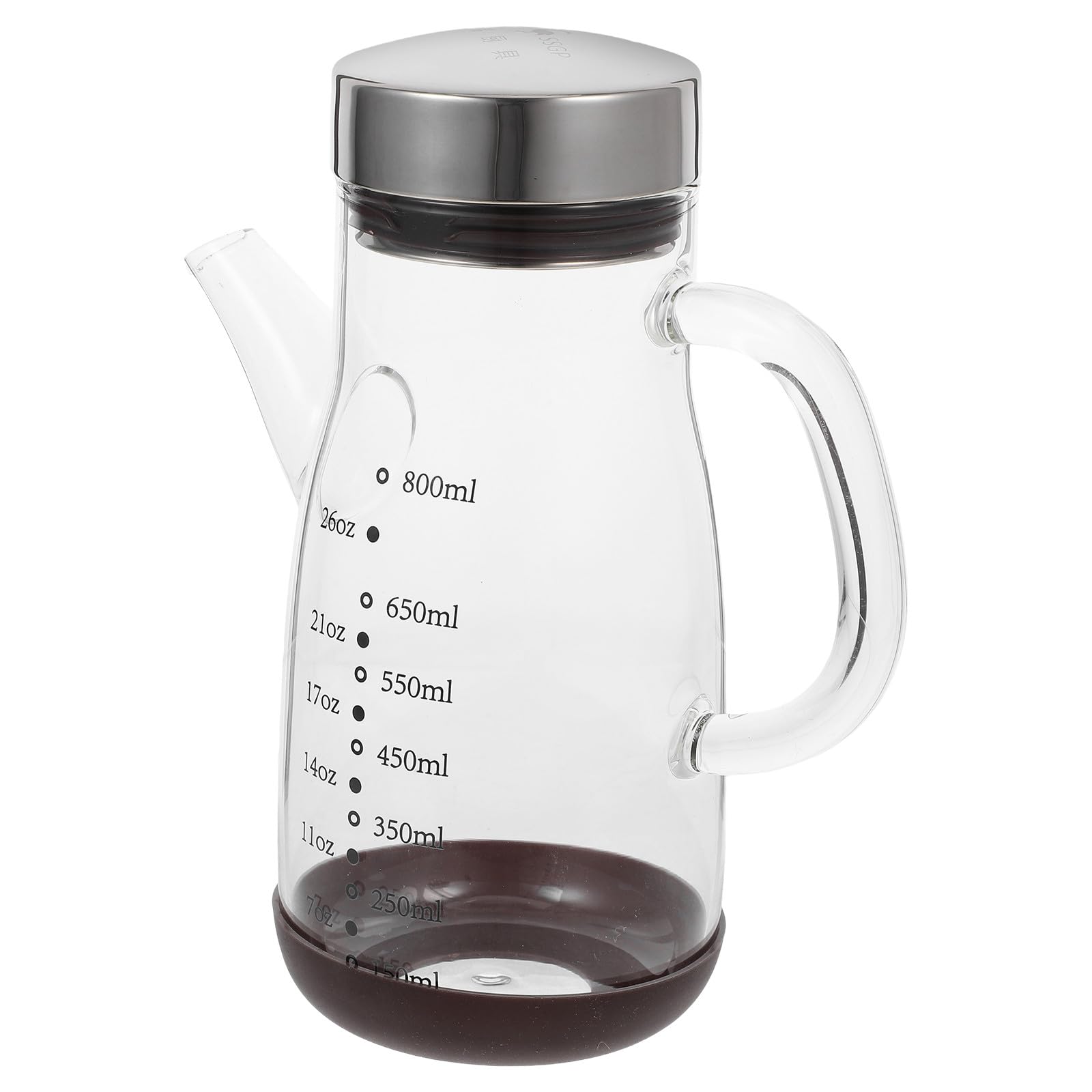 Große Ölflasche aus Hitzebeständigem Borosilikatglas mit Ausgießer Edelstahldeckel und Silikondichtung Tropfsicher für Olivenöl und Essig in Küche