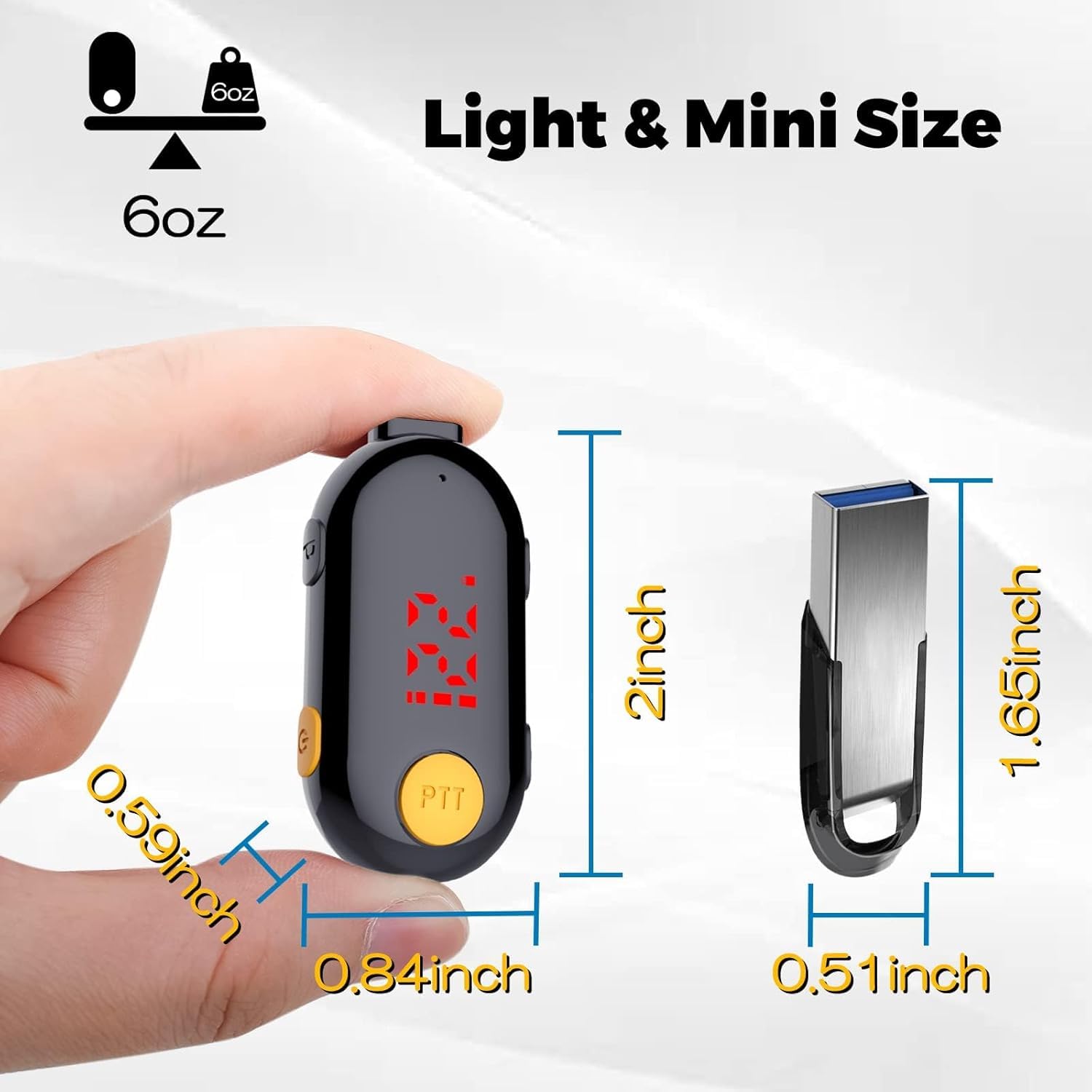 SMP Mini Walkie Talkie PMR446 16 Canali Ricaricabili 2 Pezzi Radio Portatile a Due Vie