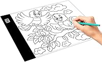 Vista 2 de Caja de luz de brillo ajustable A5, caja de luz LED para trazado, tablero de dibujo artístico, bloc de copia con función de memoria, mesa con cable