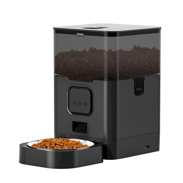 Pet Feeder Pet Automatic Feeder Square Feeder 4L6L Food Storage Bucket Timed Quantitative Removable Suitable Compatible with Cats