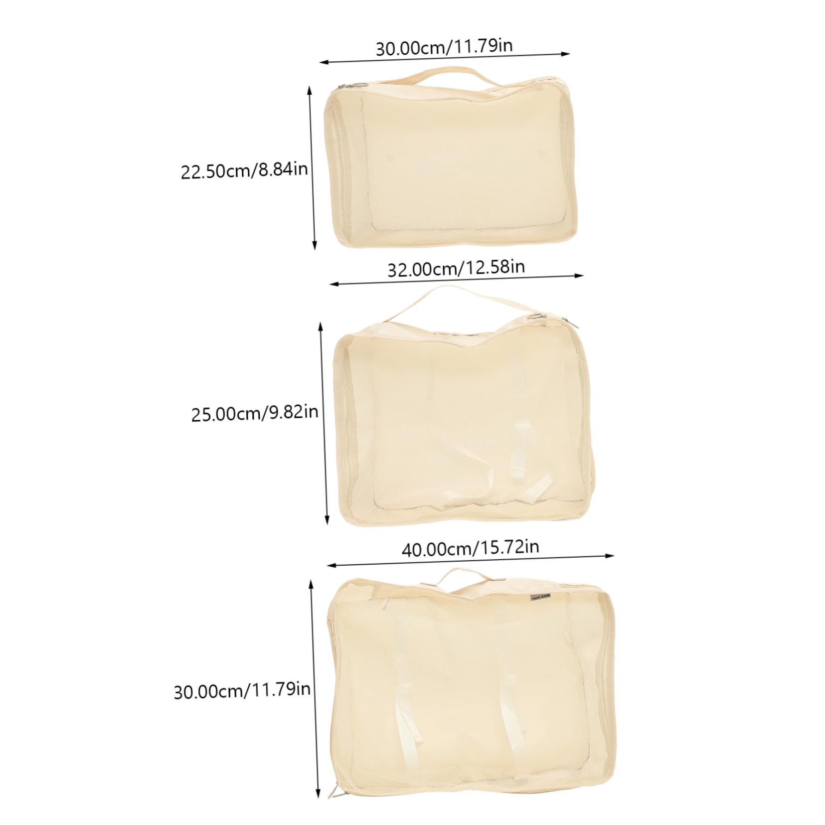 Organisateur de Valise de Voyage 1 Set Polyester Beige | Fermeture à Cordon, Lot de 9 Set de Set de Pièces, Pliable pour Camping et Randonnée, Protège les Objets Précieux