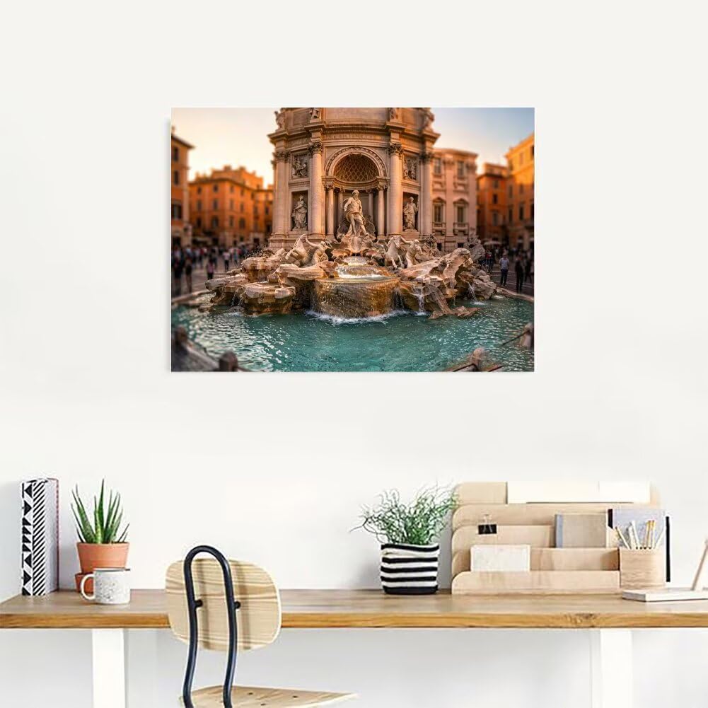 Diamond Painting Kit Completo Fontana Quadri con Perline 110x80cm N-G854H