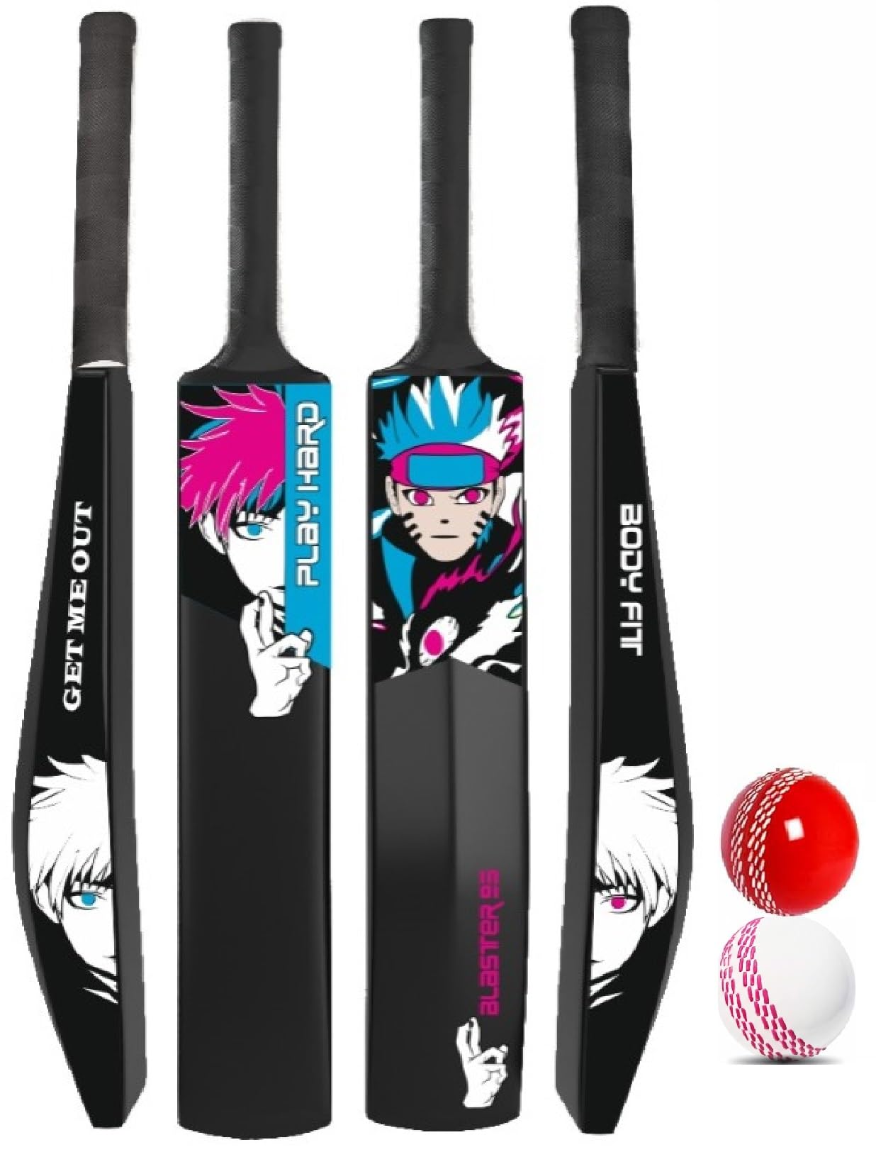 Bodyfit Heavy T20 Premium Plastic Cricket Bat for Men, Women & Children | Lightweight| Full Size| | Hard Plastic Bat| 1 Piece, 2 Rubber Soft/Wind Balls, PlayHard.-picture-34