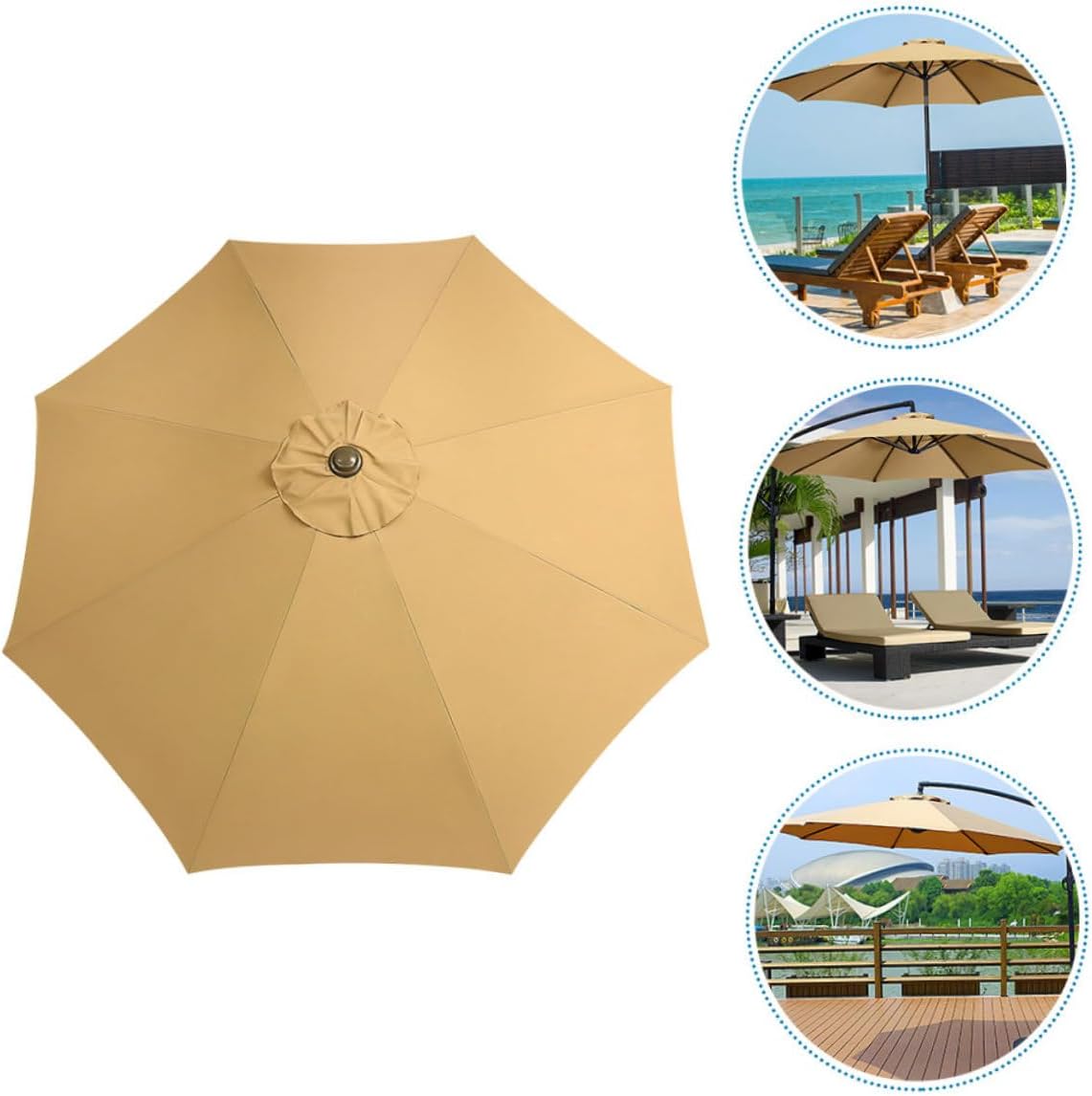 Homoyoyo 5ft Replacement Patio Umbrella Canopy Top - Durable Outdoor Fabric Canopy for Garden - Yard and Standard Patio Umbrellas Easy to Install