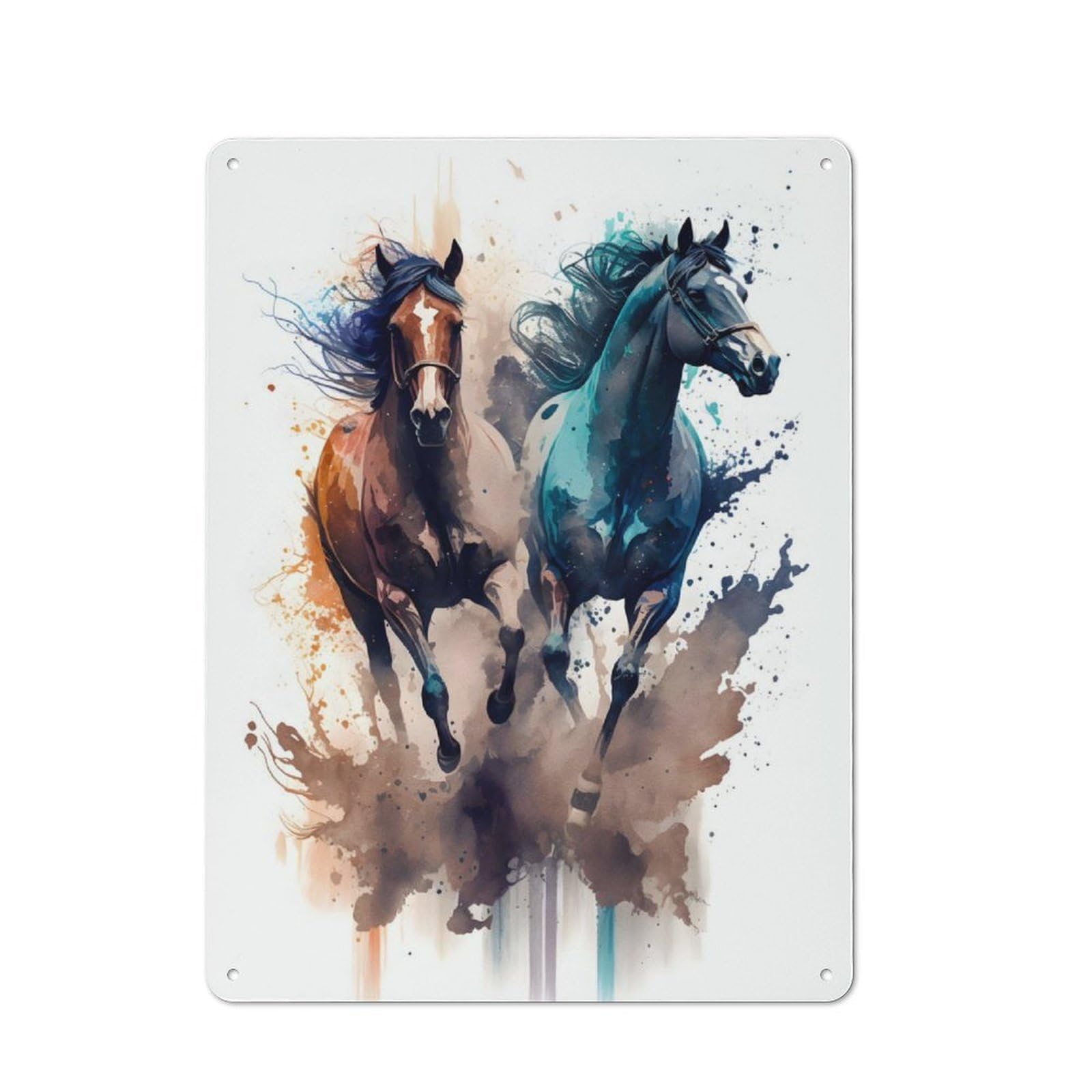 Junmoney Running Horse Vintage Printed Metal Sign 40X30cm For Workshop Wall, A Decorative Gift For A Newly Furnished Workshop