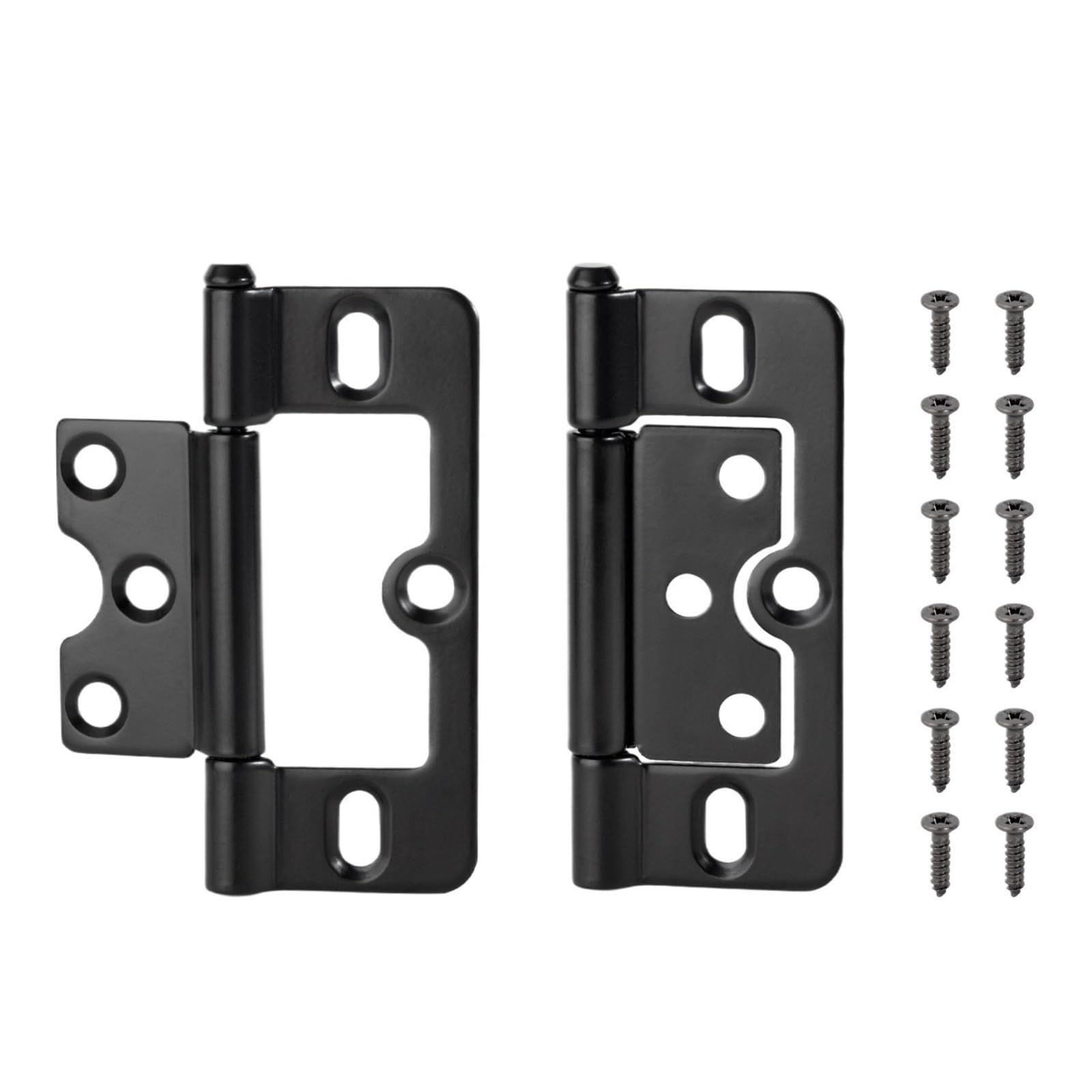 Lsnnmu Black 4Pcs Metal Door Hinges Cabinet Doors Windows Wooden Box Flat Hinge Home Furniture Hardware Accessories For Door(Black)