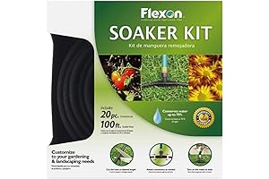 Flexon WS100KITCN 20-Piece Soaker Hose Kit, 100 ft, Black: Essential for Bountiful Gardens