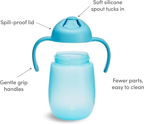 Miniatura 3 de Munchkin Simple Clean Trainer - Vaso para beber con asas, más de 6 meses, 7 onzas, azulverde