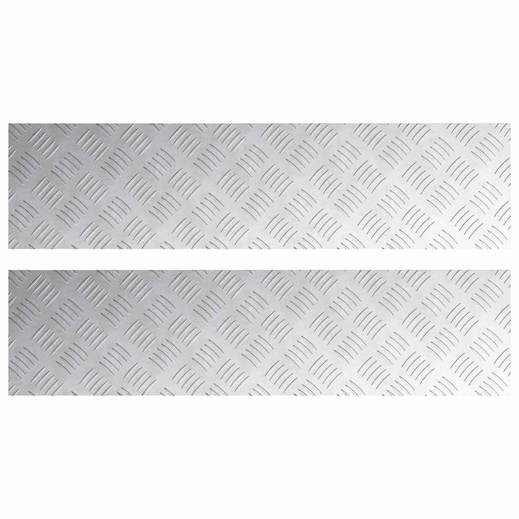 Alfombrilla de aluminio para escaleras antideslizante de 100 x 25 cm color plateado