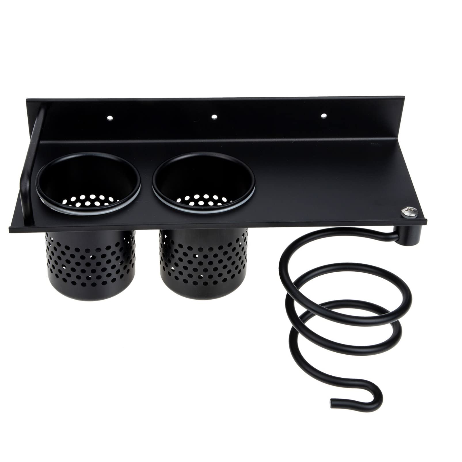 Zerodeko Porta Piastra per Appendiabiti per Asciugacapelli da Parrucchiere Ripiano per Porta Ornamenti Organizzatore del Bagno Alluminio Spaziale Nessun Pugno Allacciare