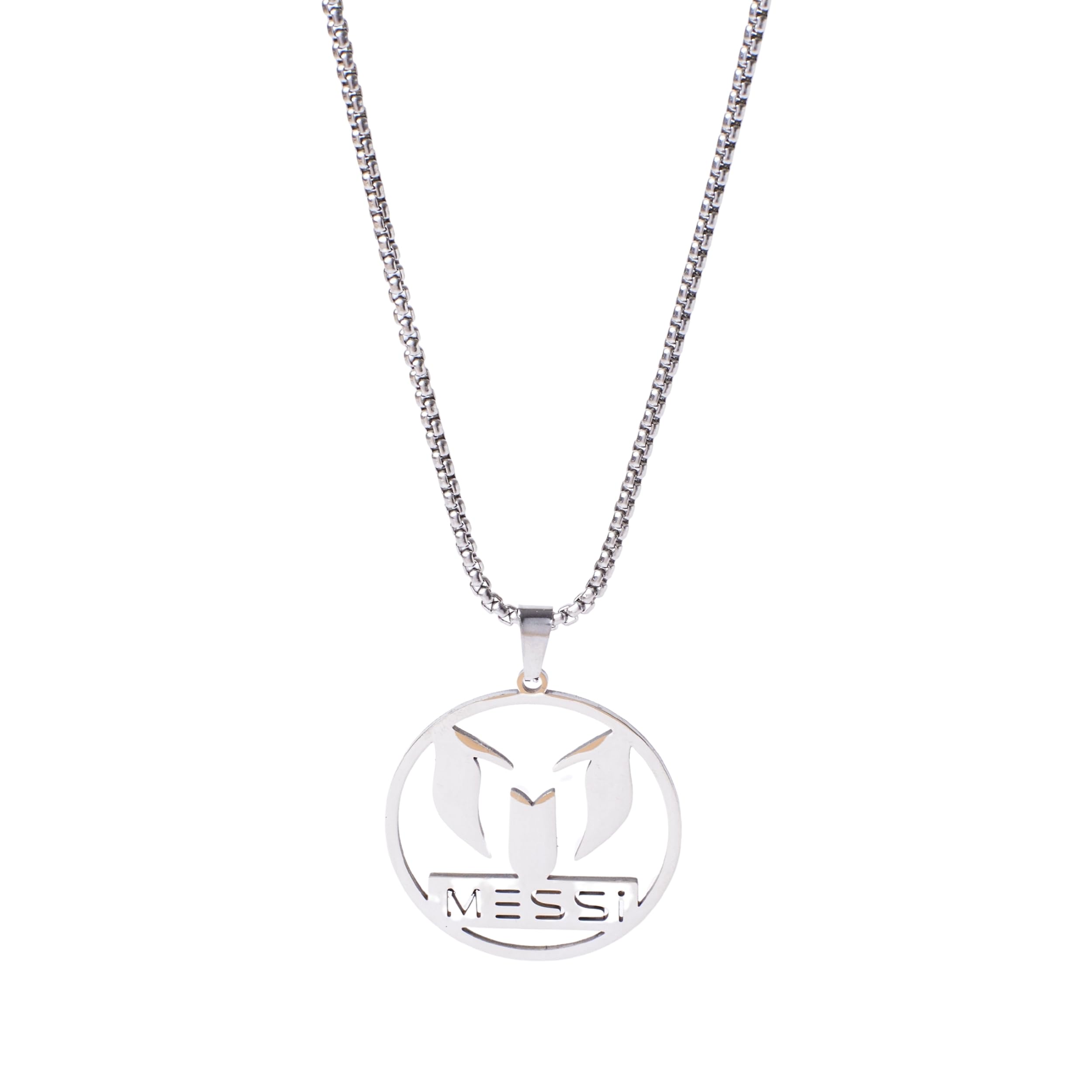 salty alpha Messi Neck Chain for Men & Boys | Stainless Steel | Long Necklace | Pendant | Locket | Fancy & Stylish | Birthday Gift | Aesthetic Jewellery | Accessories for Everyday Wear-picture-32