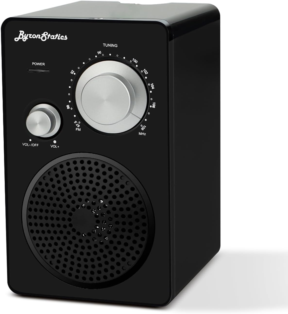 ByronStatics Portable Radio FM, Vintage Retro Radios, Main Powered and Battery Backup for Home & Outdoor, Strong Reception & Sound, Large Dial Easy to Use, Headphone Jack, Black
