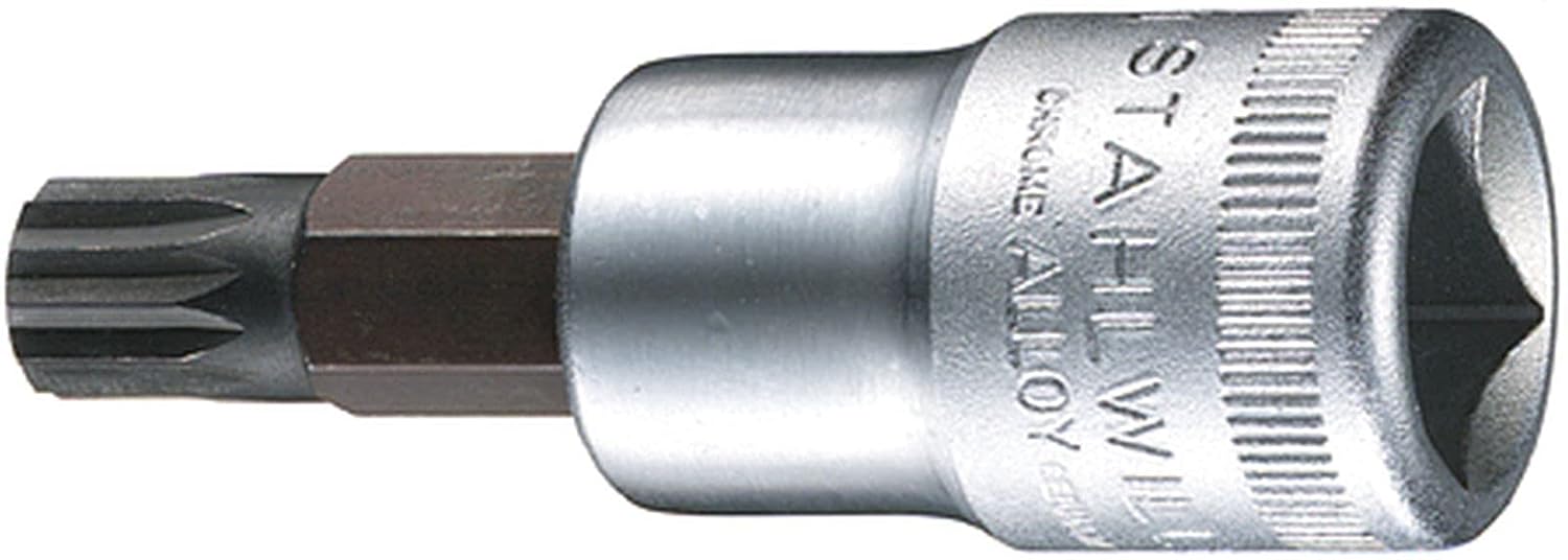 Stahlwille 03060014 1/2" Screwdriver Socket - Size M14, for Trisquare Socket Head Screws (XZN), Chrome Alloy Steel, Made in Germany