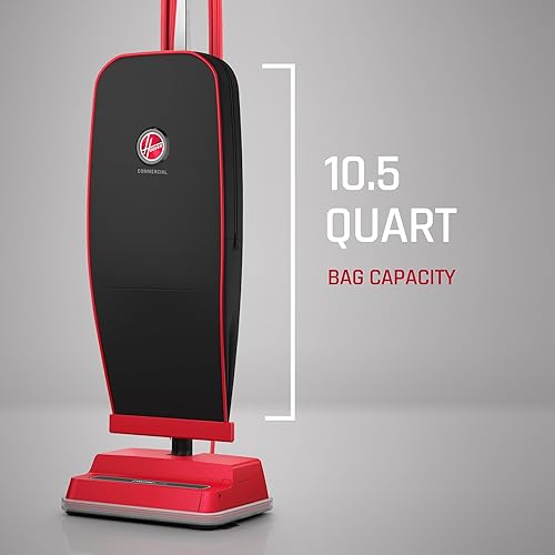 Miniatura 7 de Hoover Commercial Prime Lite - Aspiradora vertical para alfombras y suelos duros, grado profesional en bolsa, CH50300, color rojo