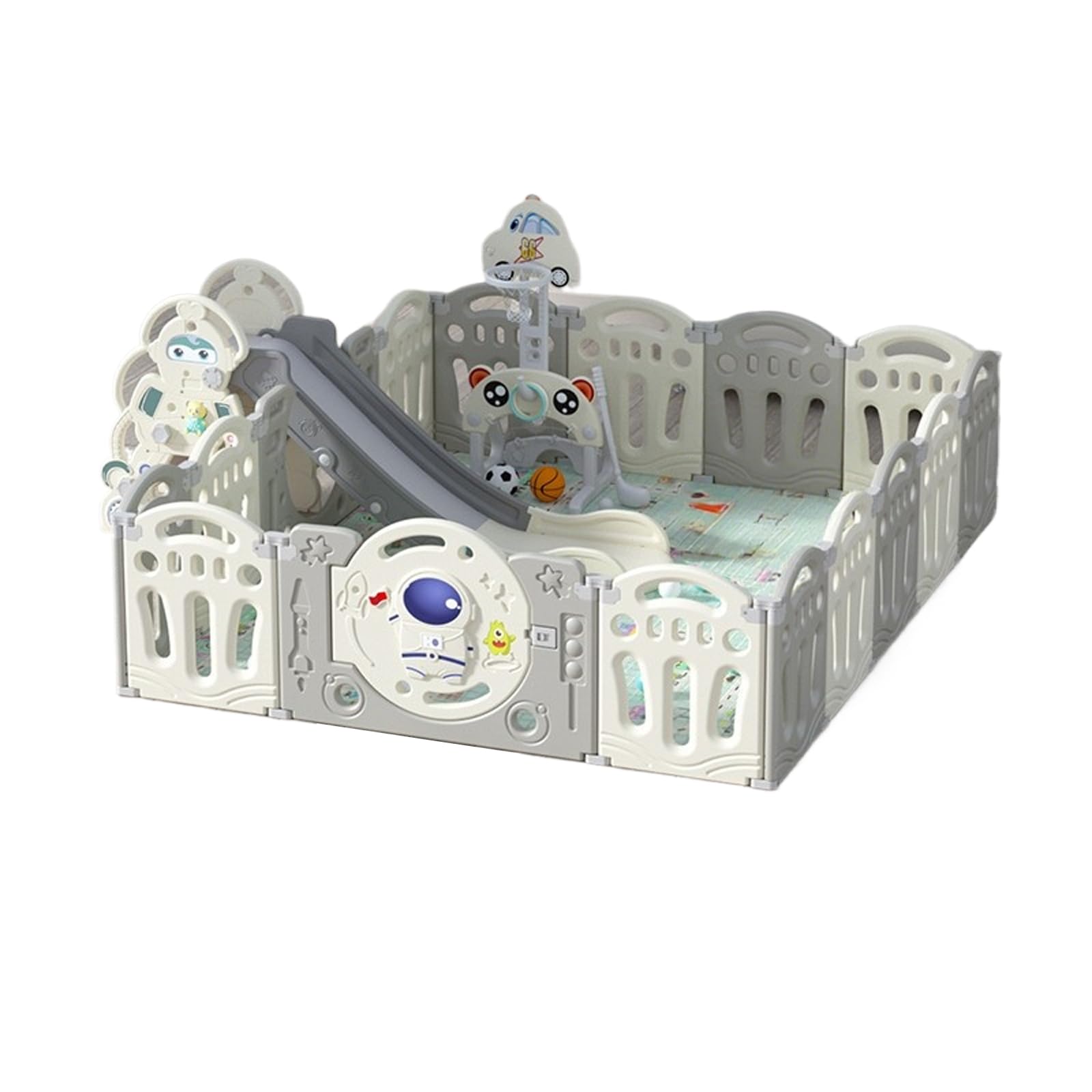 Magic ZC Parque Infantil Bebe, Corralito Bebe Grande Niños, Parque de Juegos para Bebes Plegable Interiores Exteriores, Centro de Actividades Infantiles con Espuma Anticolisión (Y 12+2 Combo)
