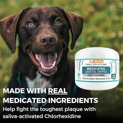 Miniatura 9 de Nootie Gel dental medicado para perros, refresca el aliento y limpia los dientes para perros, evita la placa y el cuidado bucal del perro, 4 onzas