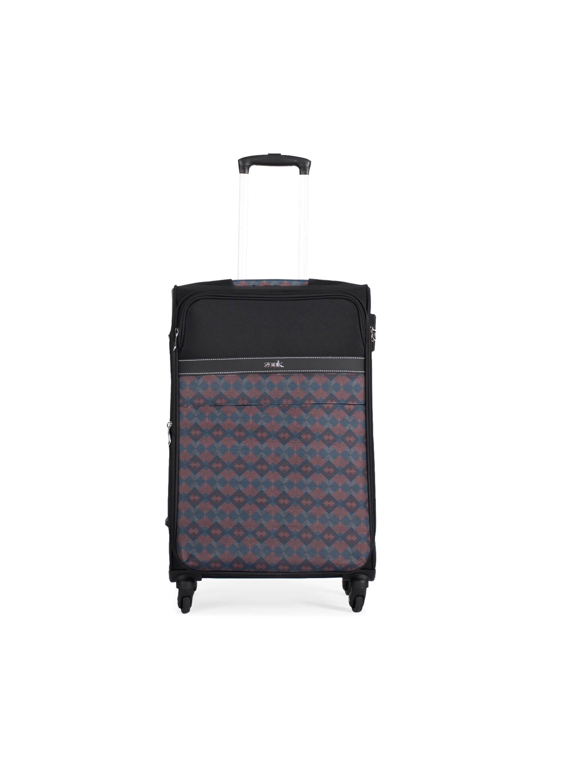 zouk Avasa Periyar Waves Polyester Soft 4 Spinner Wheel 360° Rotating Medium 60 cm Multicolor Trolley Bag | Luggage | Suitcase for Travel for Men and Women-picture-18