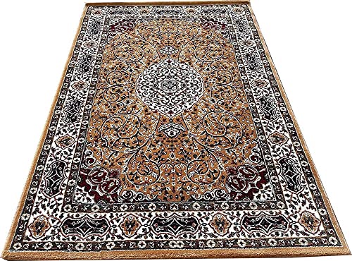 Image of Royal Look Design Soft 4 Feet x 6 Feet Gold Colour Carpets for Home Living Room Bedroom Dining Room